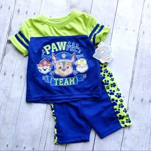 NWT paw patrol matching shirt short set 18 mo